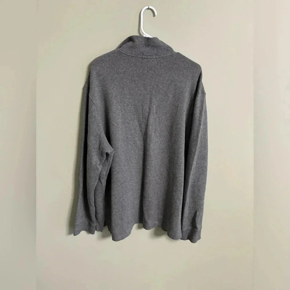 Polo Ralph Lauren Quarter Zip Mock Neck Pullover Sweater Gray Brown Pony Size XL - Picture 2 of 6